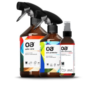 OA sofa zestaw. Czyszczenie i impregnacja tkanin meblowych.